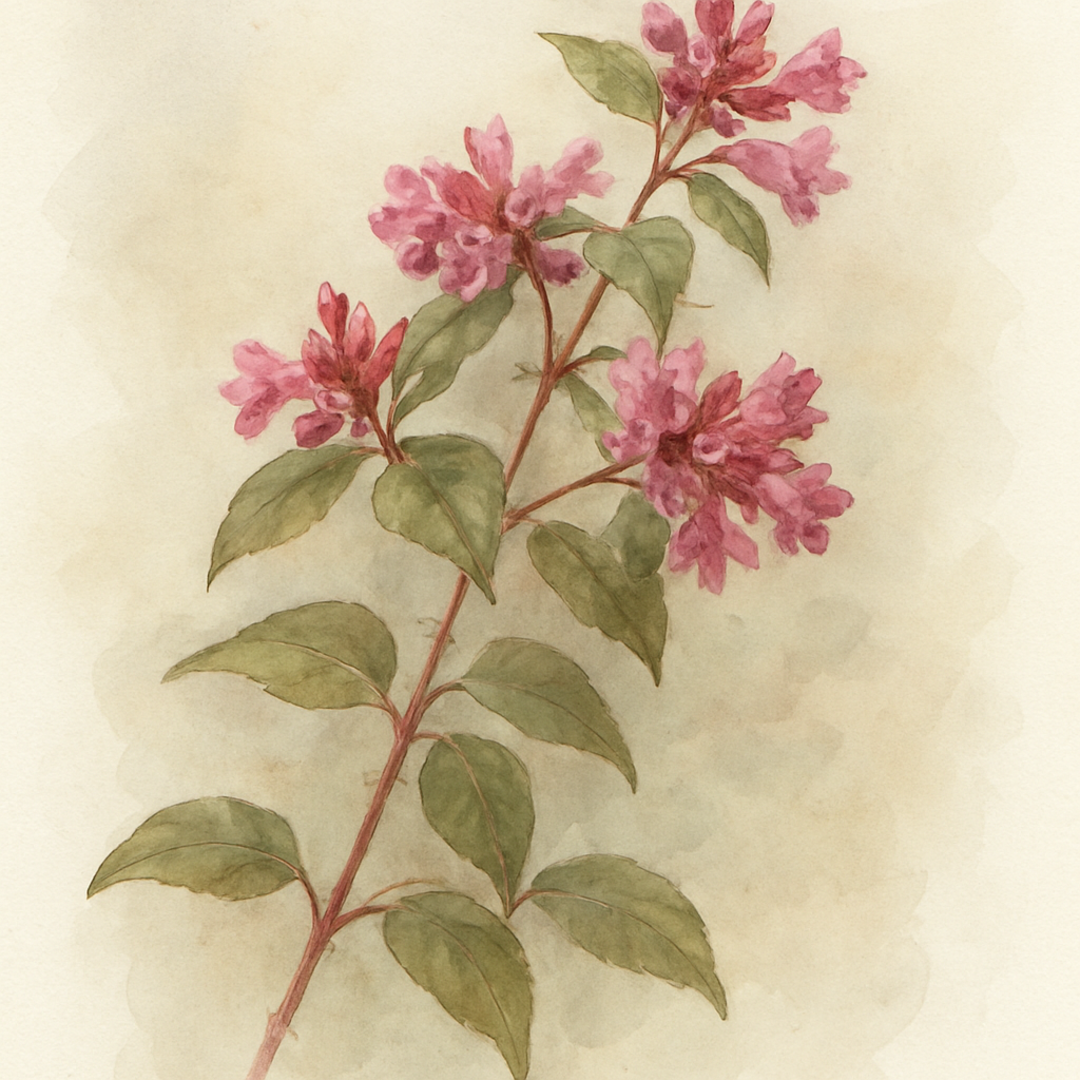 Abelia x grandiflora ‘Raspberry Profusion’