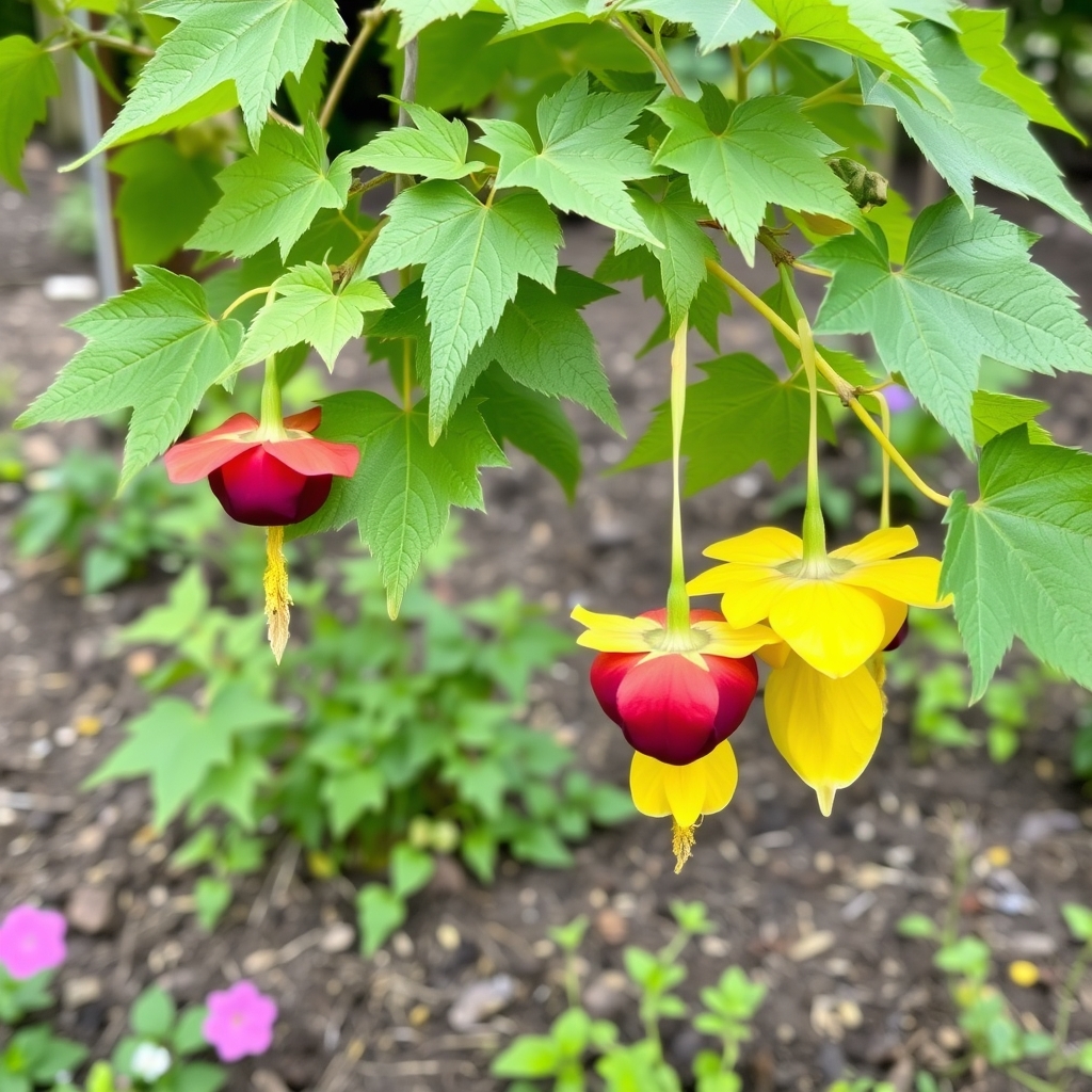 Trailing Abutilon 'Rhubarb and Custard'