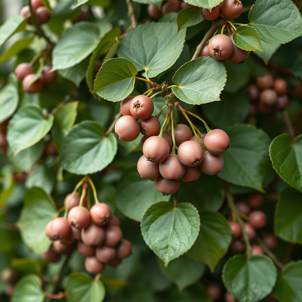 Actinidia arguta Ananasnaya (pink fruited) and Cornell (pollinator) - a pair of plants - Pink Skinned Hairless Mini Kiwi