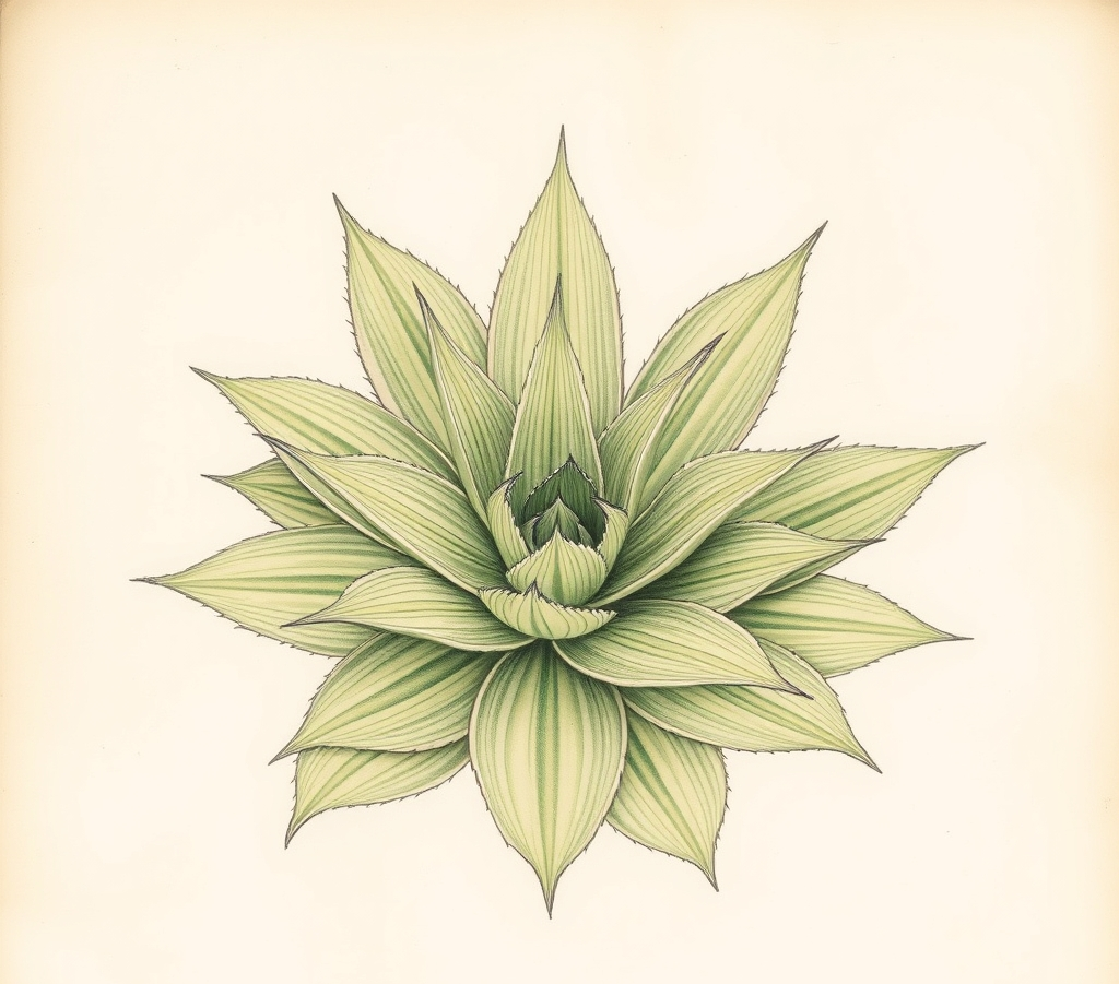 Agave potatorum ‘Ouhi Raijin Variegata’ Rare Variegated Agave