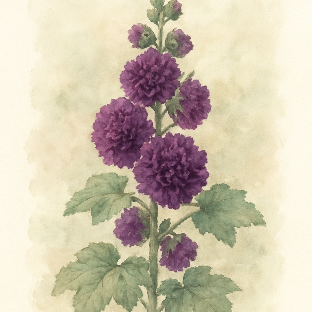 Alcea 'Chater's Double Purple'