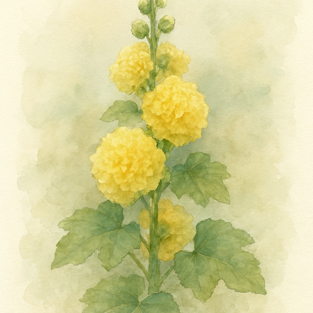 Alcea 'Double Yellow'