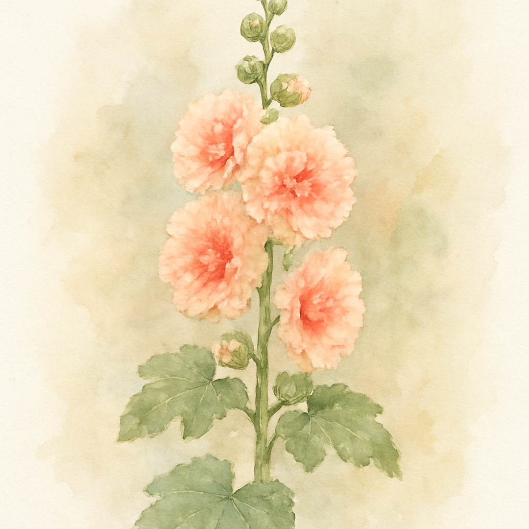 Alcea 'Peaches 'n' Dreams'