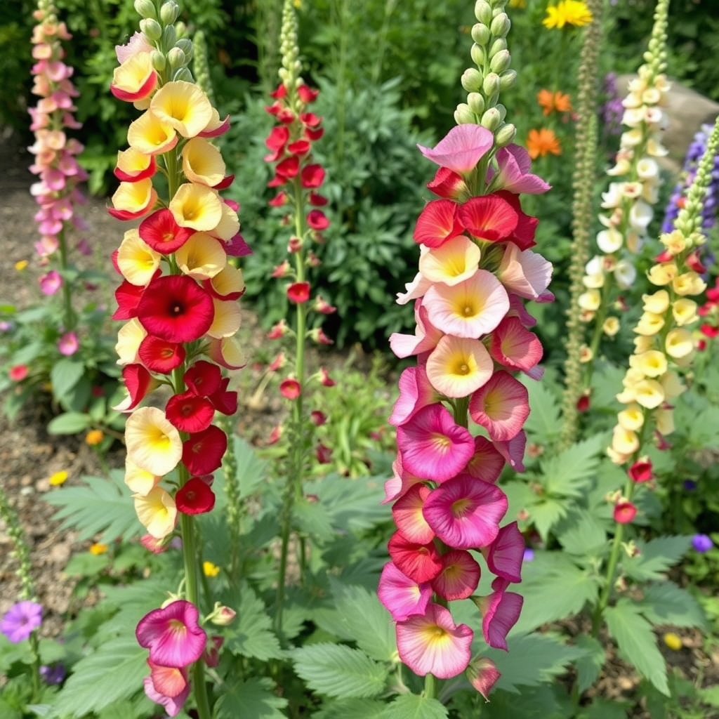 Alcea Rosea Mixed