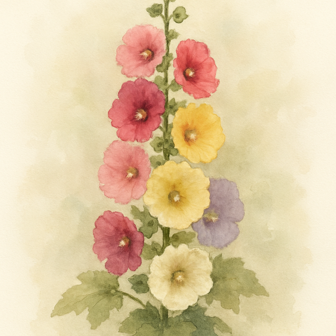 Alcea Rosea Mixed