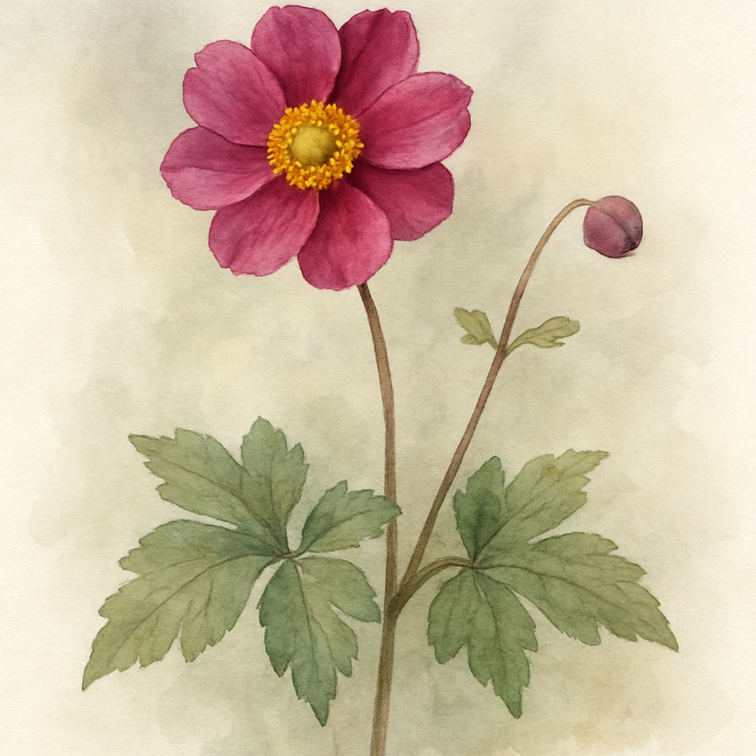 Anemone hupehensis japonica ‘Prinz Heinrich’ (Japanese Anemone)