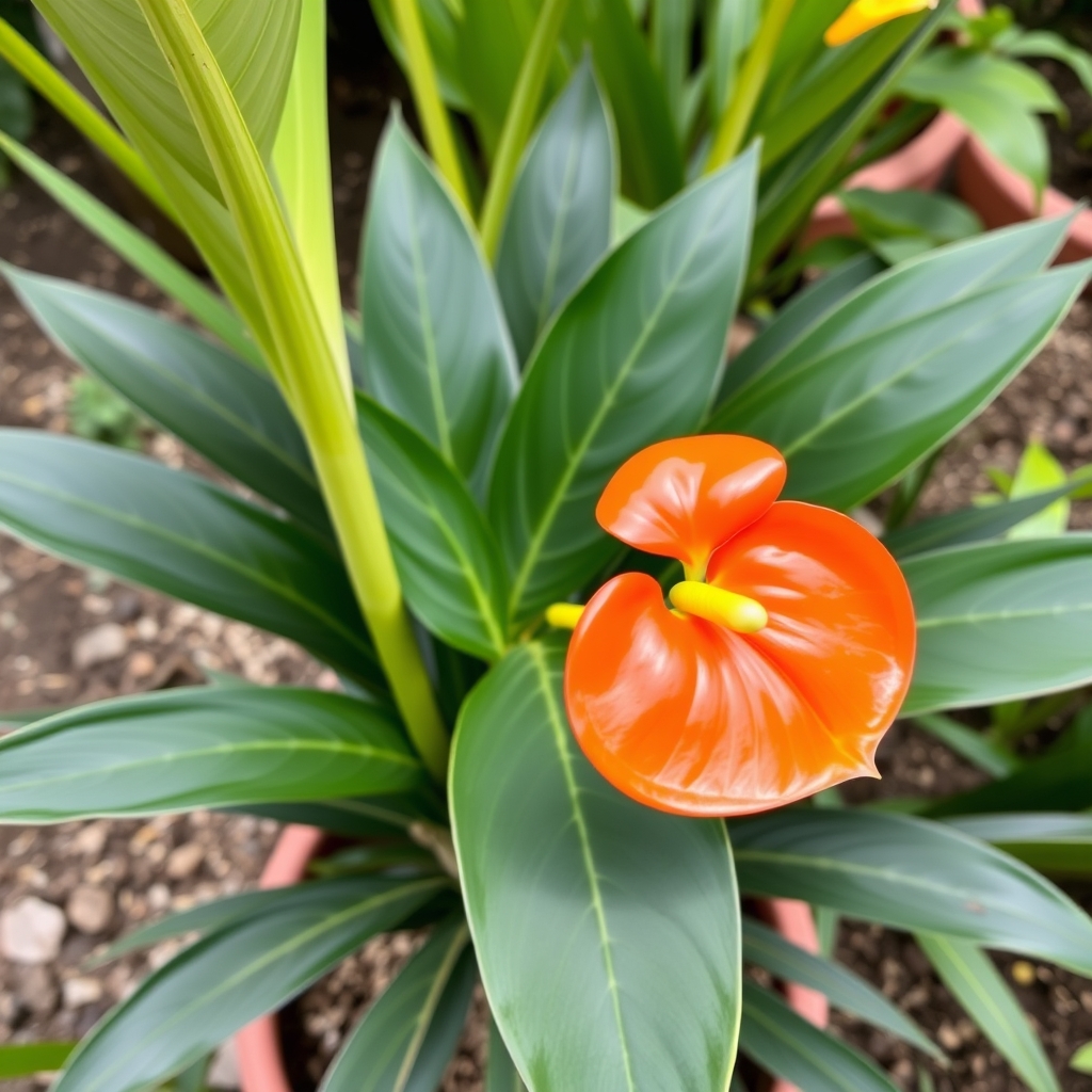 Anthurium - Flamingo Flower - Orange Champion