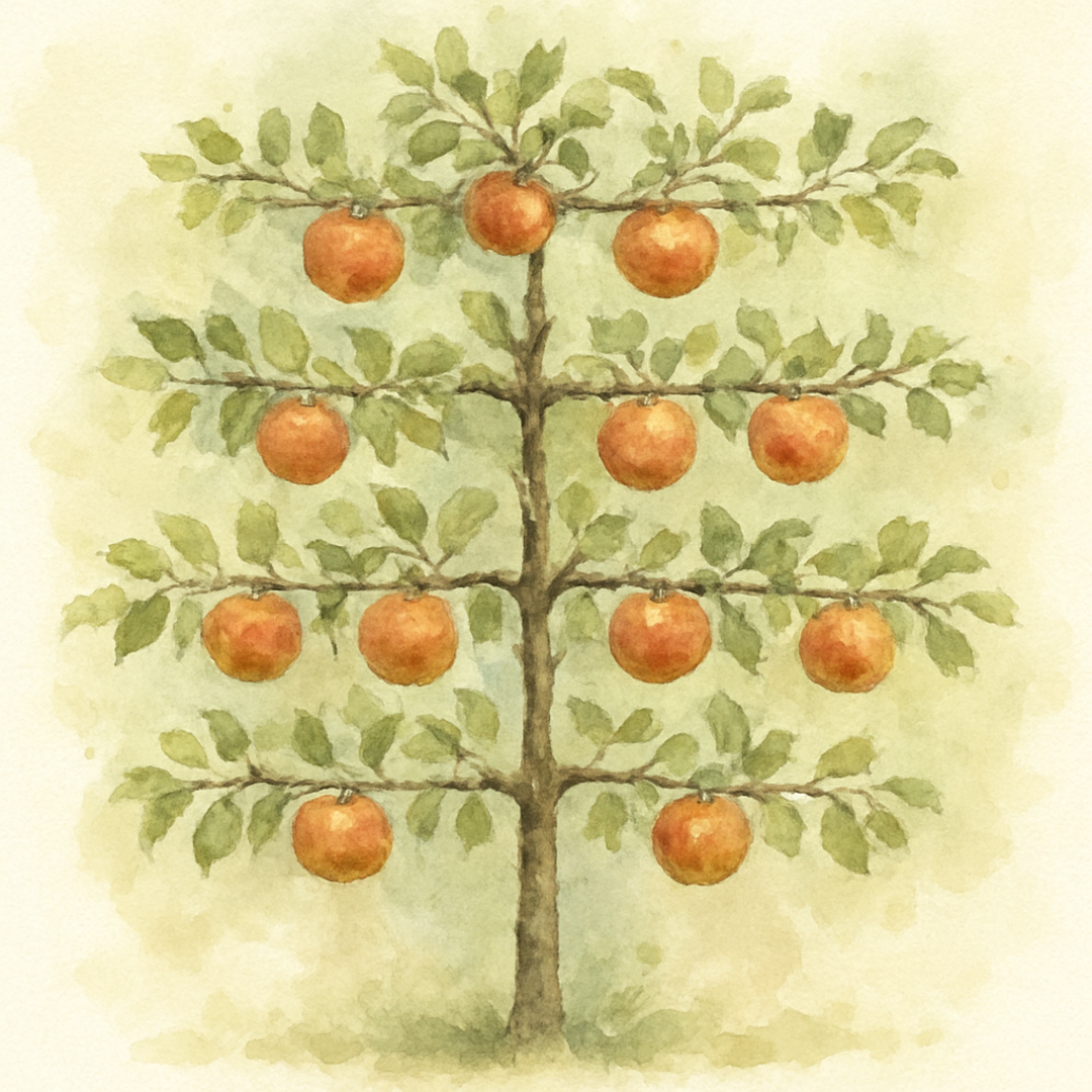 Apple 'Cox's Orange Pippin' (espalier)