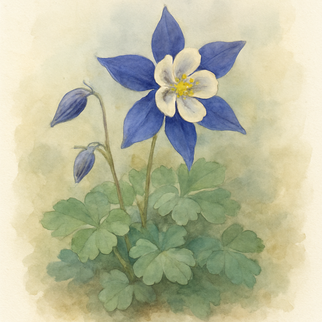 Aquilegia 'Early Bird Blue and White'