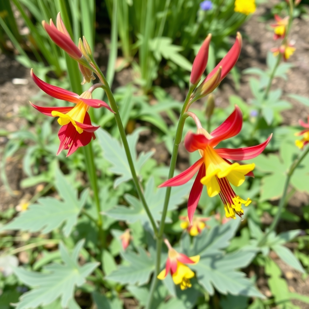 Aquilegia canadensis 'Canada' Granny's Bonnet - Hardy Perennial Plant