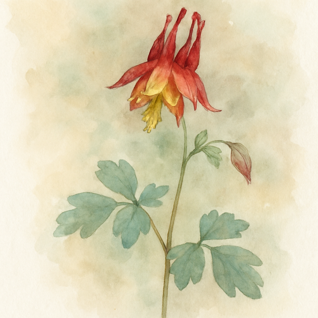 Aquilegia canadensis 'Canada' Granny's Bonnet - Hardy Perennial Plant