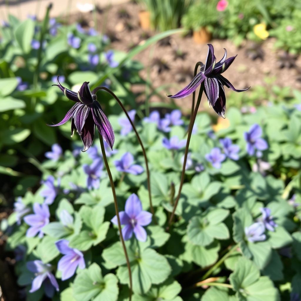 Aquilegia Columbine 'atropurpurea' Granny's Bonnet