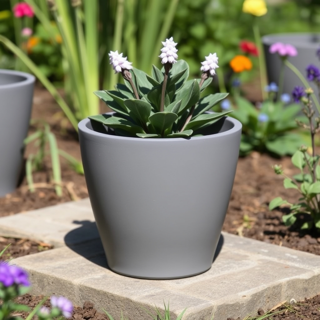 Artstone Pot Bola Grey – D28 x H24cm