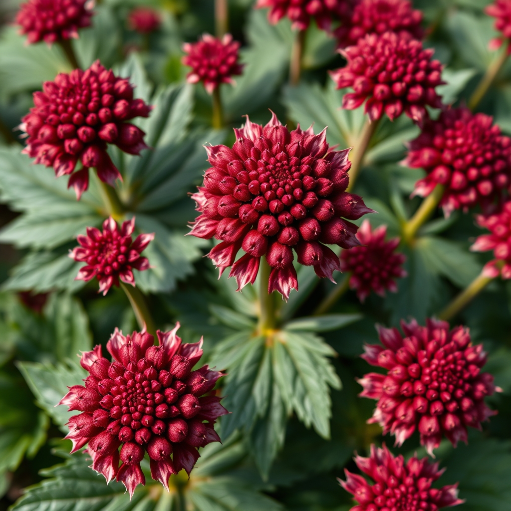 Astrantia major ‘Moulin Rouge’