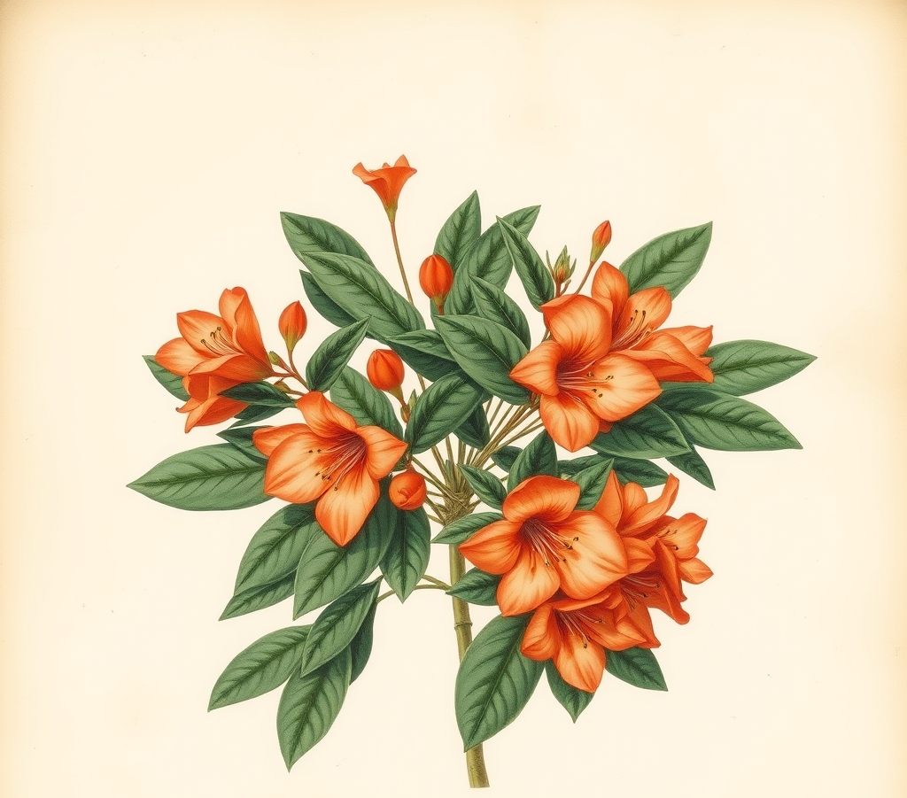 Azalea japonica 'Orange Beauty' Japanese Azalea