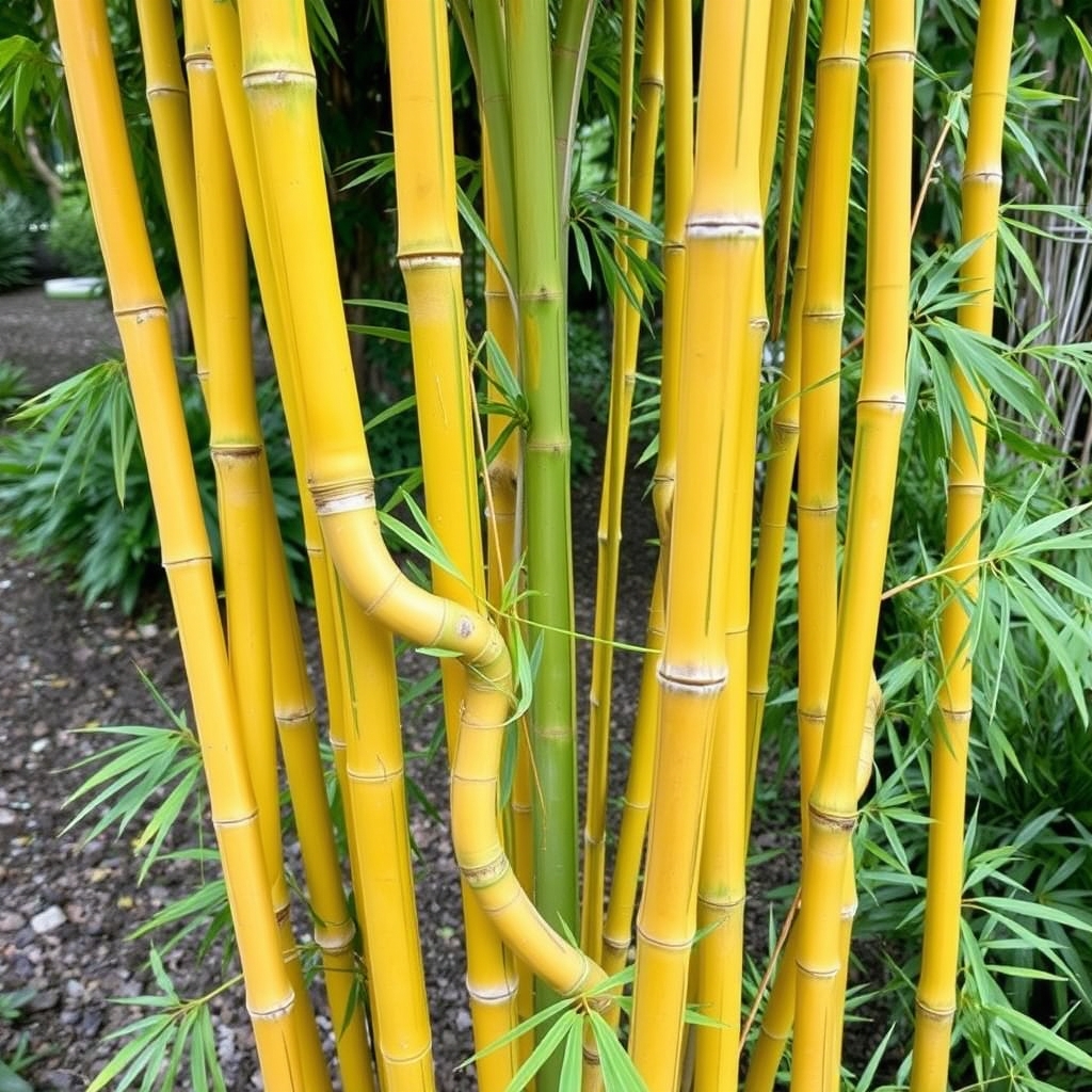 Bambusa Phyllostachys Aureosulcata Aureocaulis Golden Crookstem Bamboo