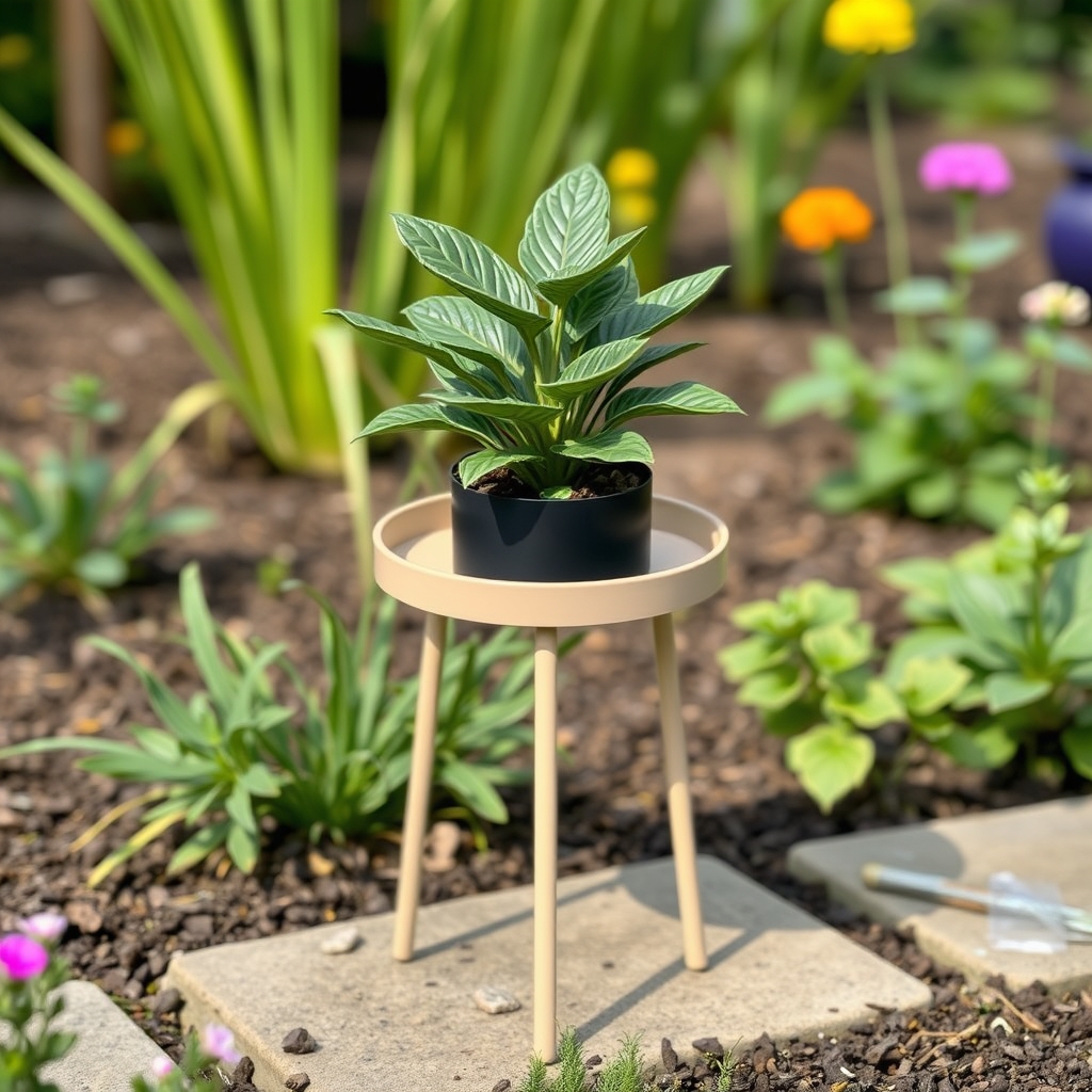 Beige Plant Stand