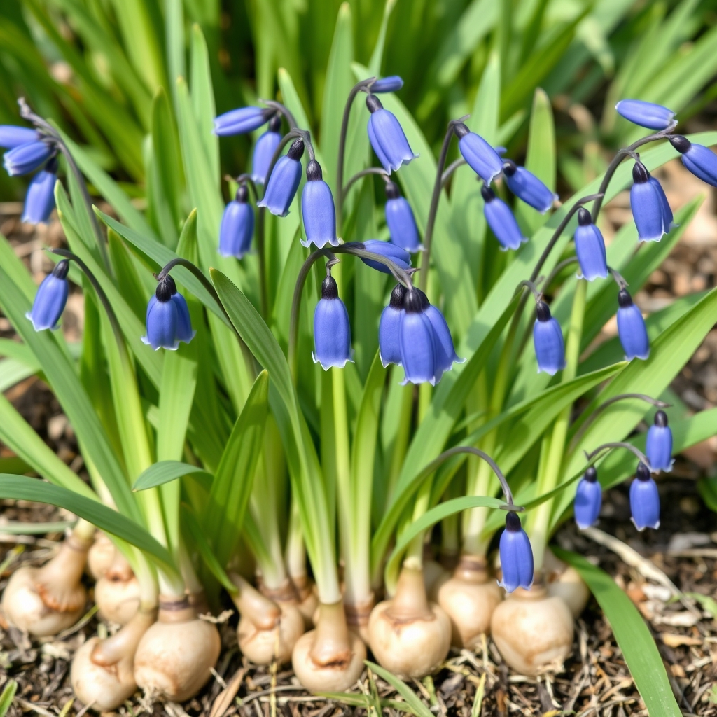 British Bluebell Bulbs in the Green