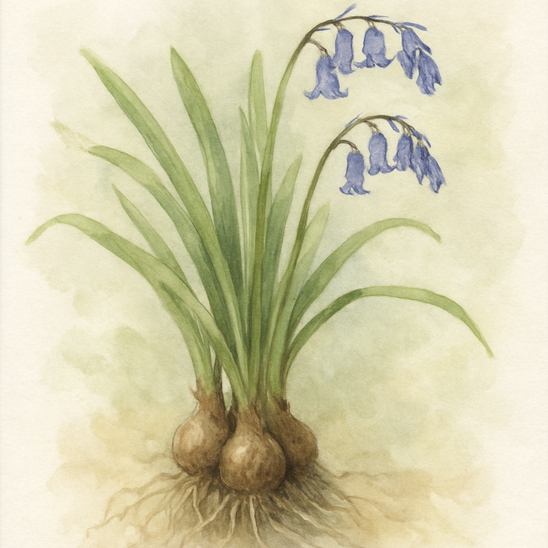 British Bluebell Bulbs in the Green