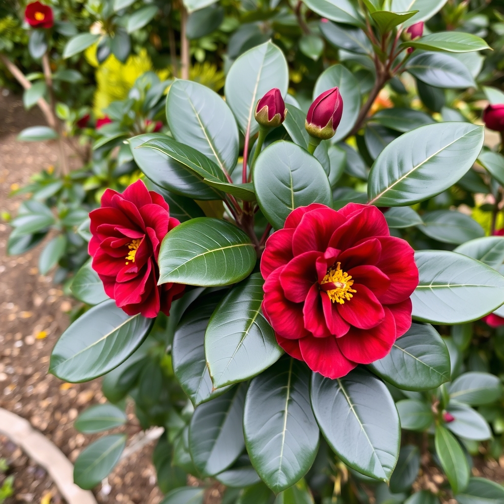 Camellia japonica ‘Black Diamond’