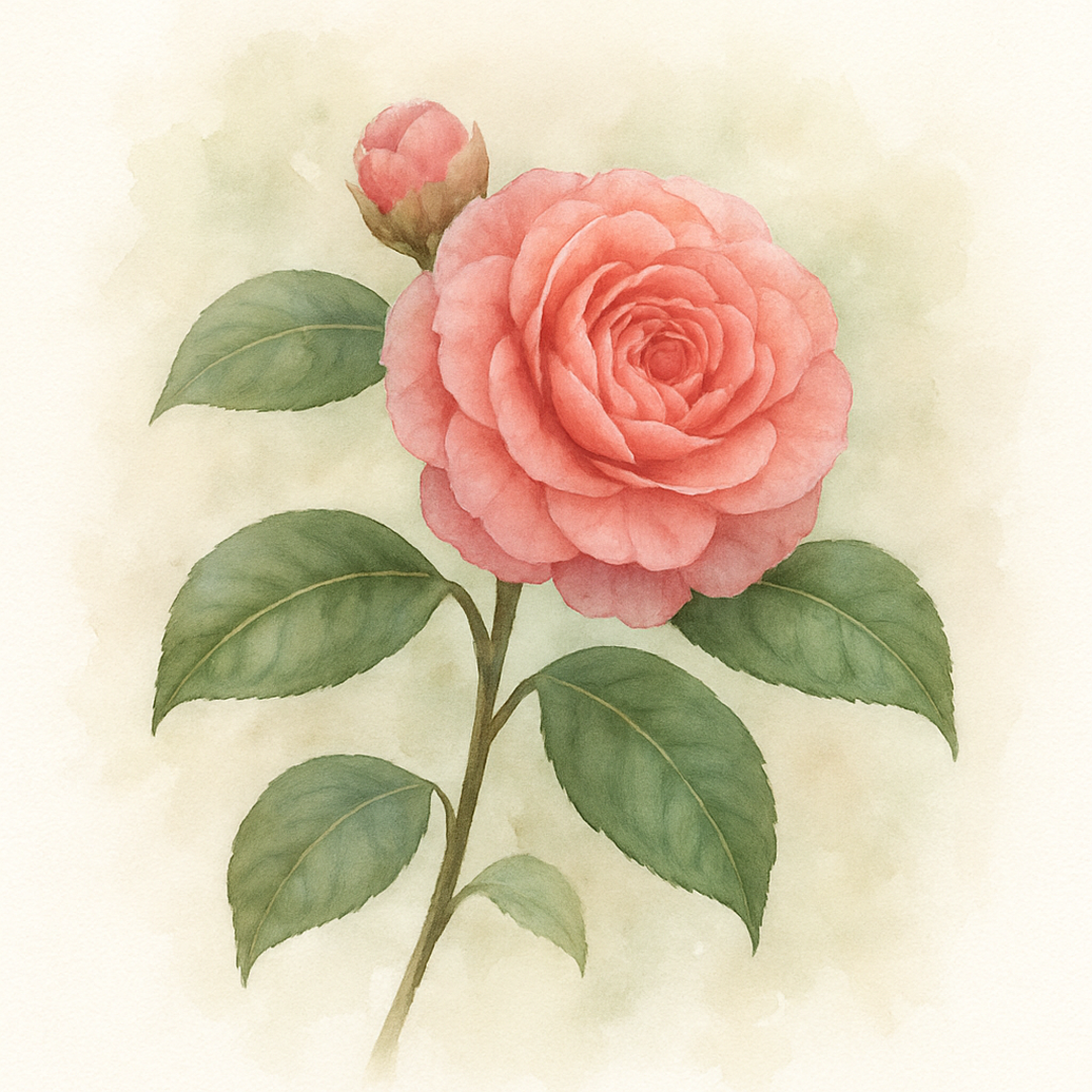 Camellia japonica 'April Rose'