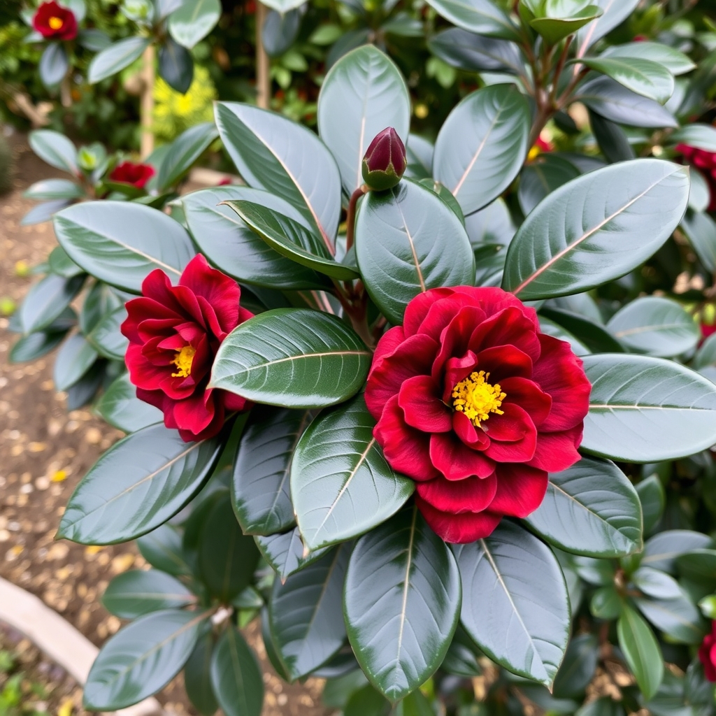 Camellia japonica ‘Black Diamond’