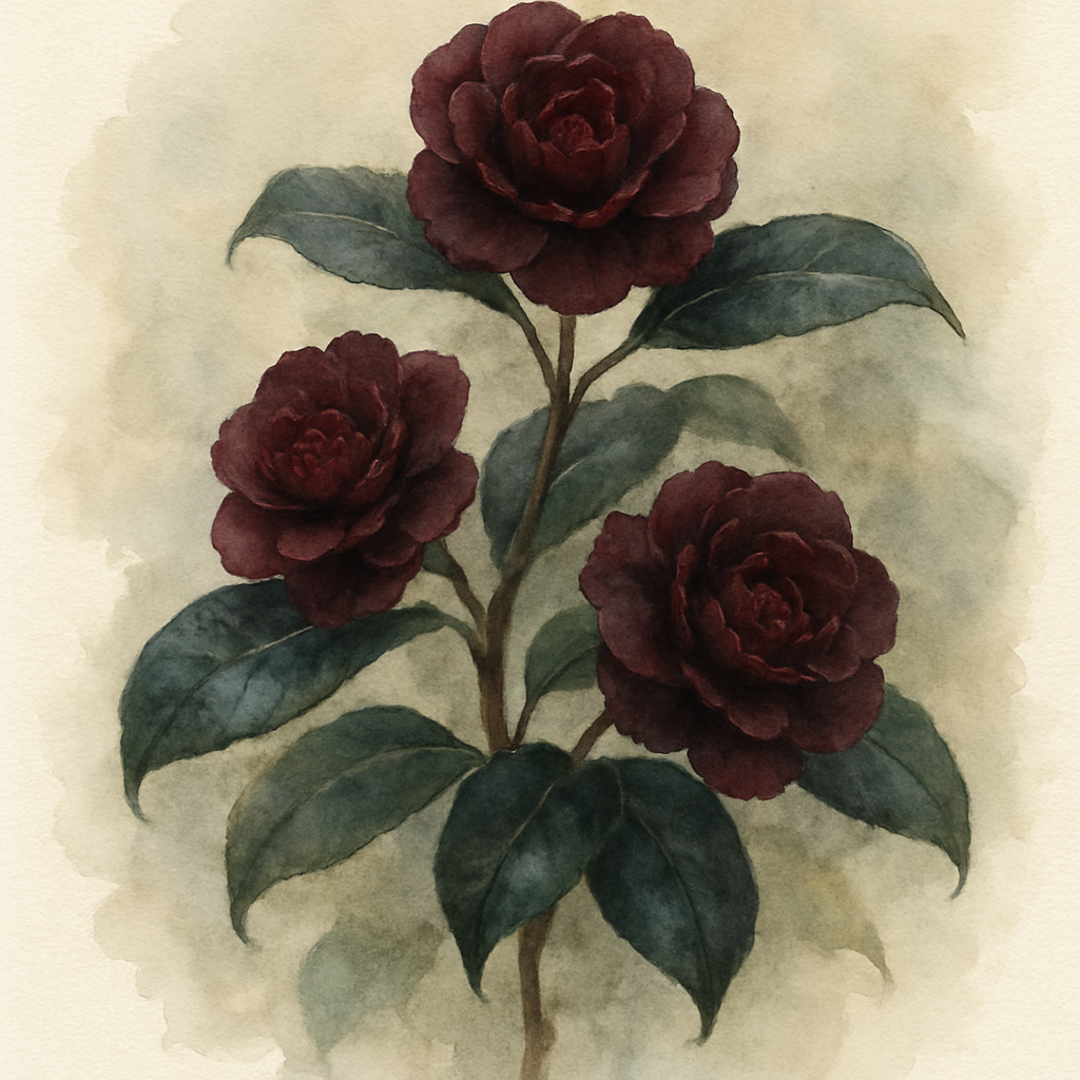 Camellia japonica ‘Black Diamond’
