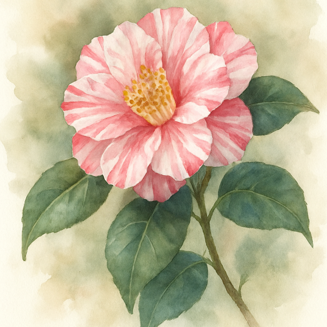 Camellia japonica Tricolor