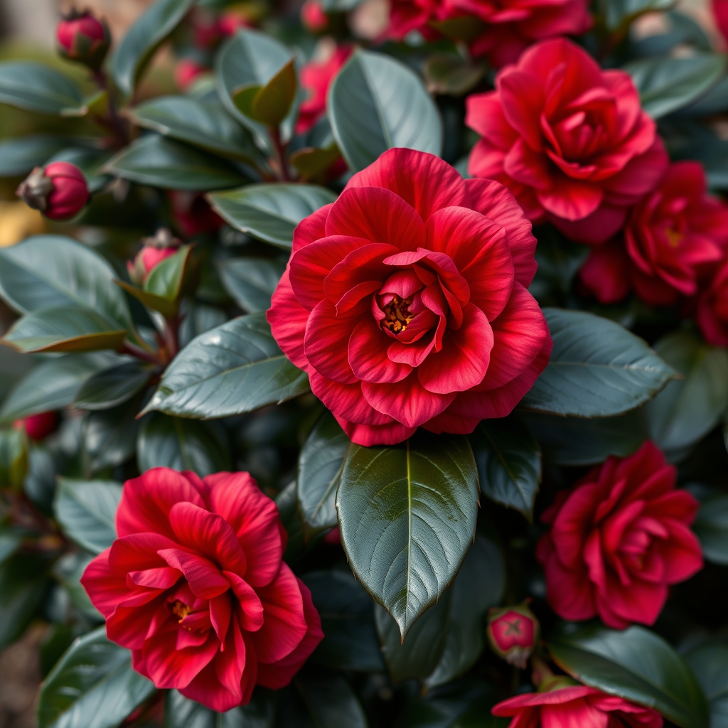 Camellia 'Ruby Wedding' Shrub