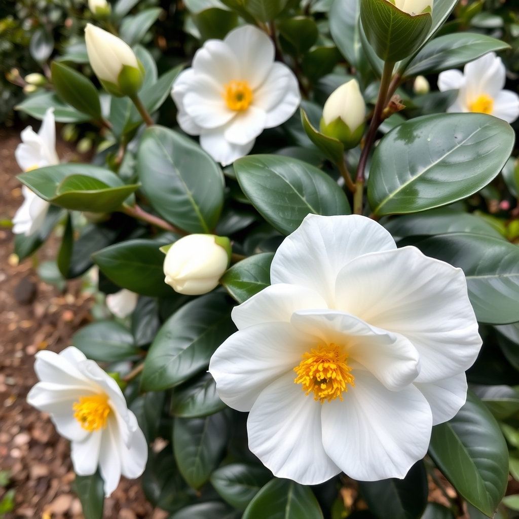 Camellia 'Silver Anniversary' Shrub