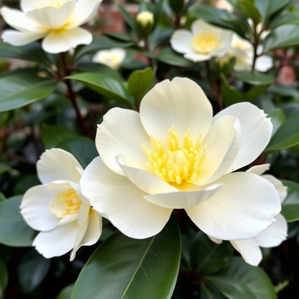 Camellia × williamsii Jury's Yellow