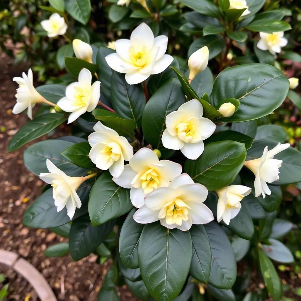 Camellia × williamsii 'Jury's Yellow' Shrub