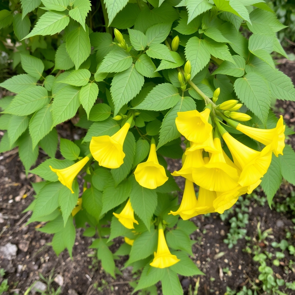 Campsis Flava Yellow Trumpet Vine Climber 4-5ft plants