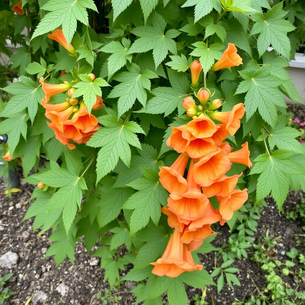 Campsis × tagliabuana Madame Galen