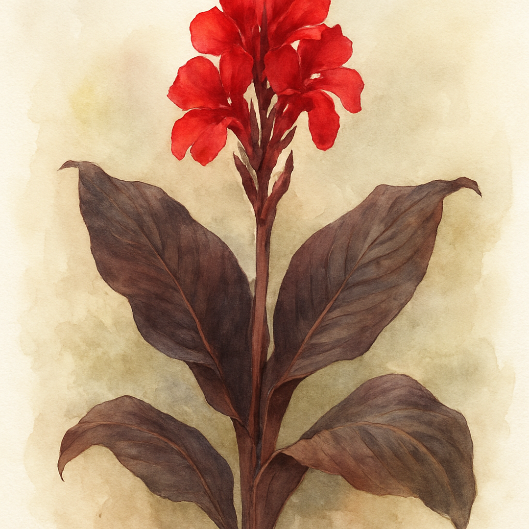 Canna Dark Red Leafed Red