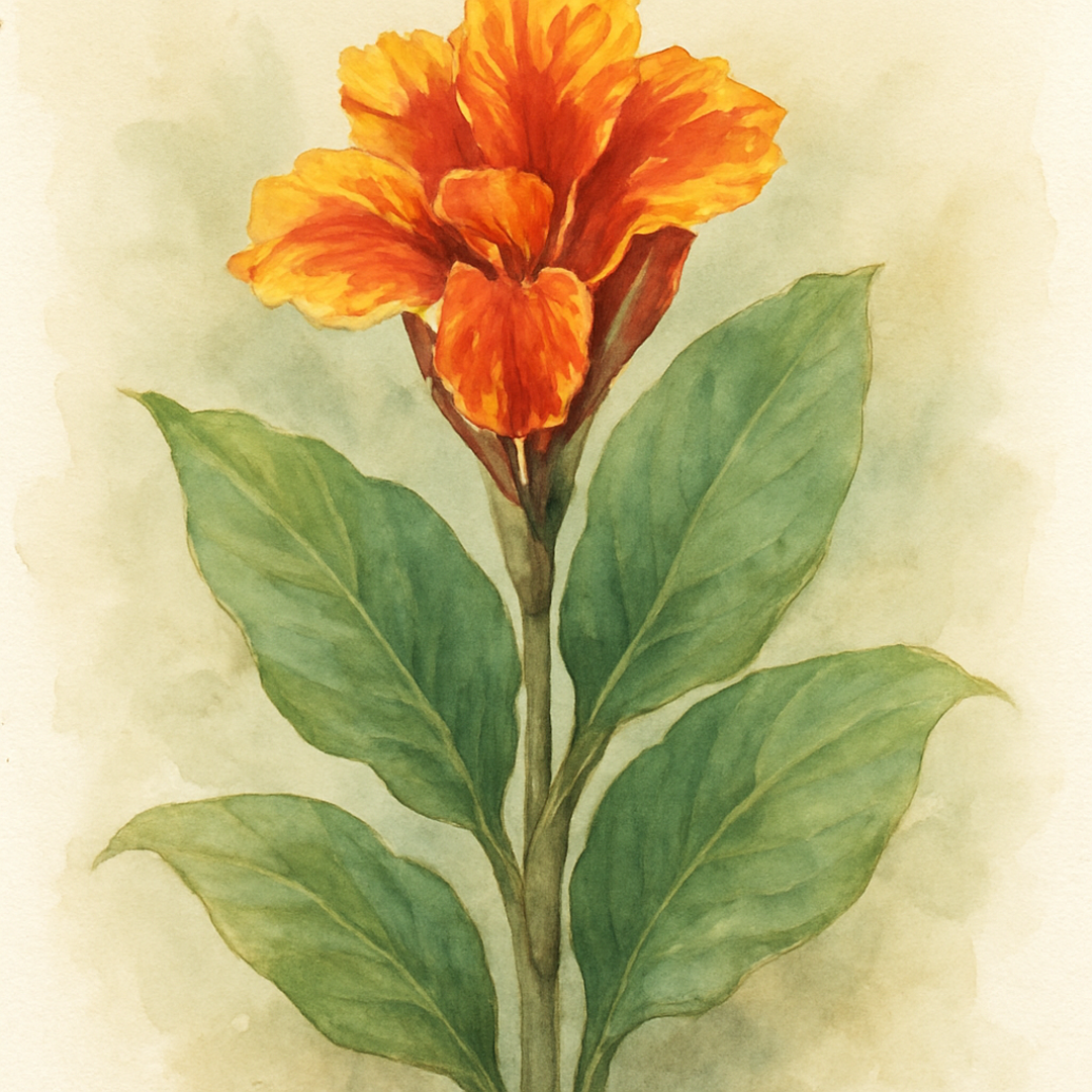 Canna Lily Plant 'Cannova Red Golden Flame'