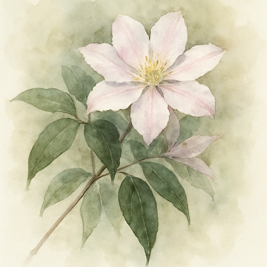 Clematis armandii 'Apple Blossom'