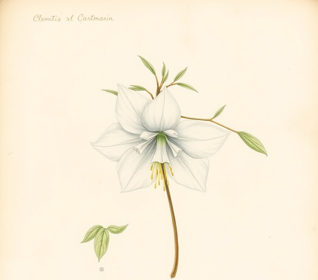Clematis x cartmanii Moonbeam