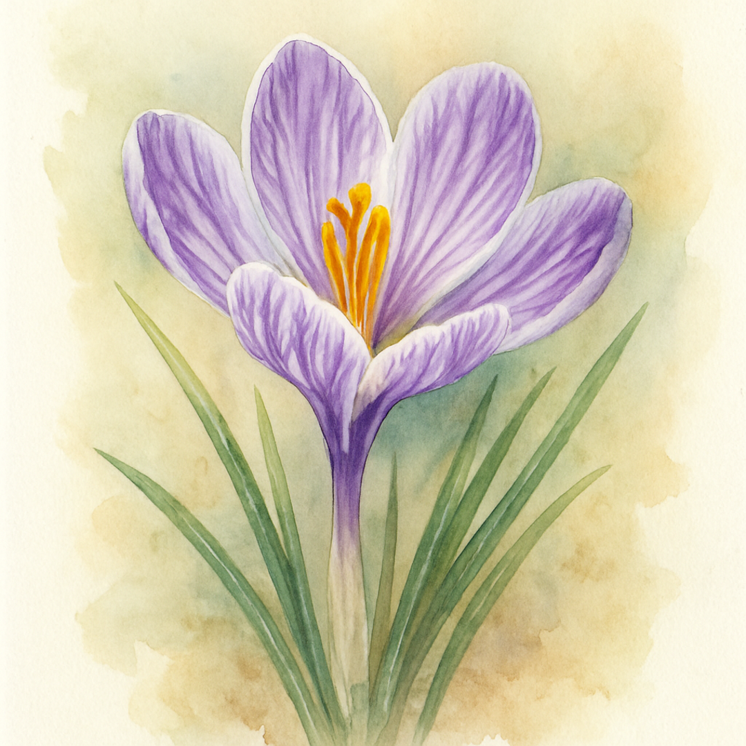 Crocus Large Flowering Striped Bird