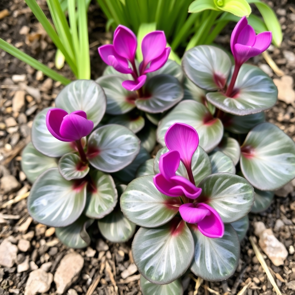 Cyclamen Dark Pink Pots x3 Autumn Flowering Garden Ready Plants