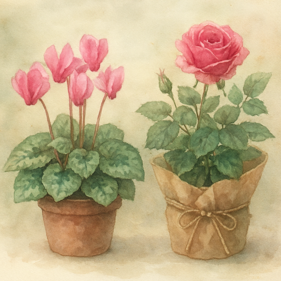 Flowering Rose & Cyclamen | Envelope Giftbox