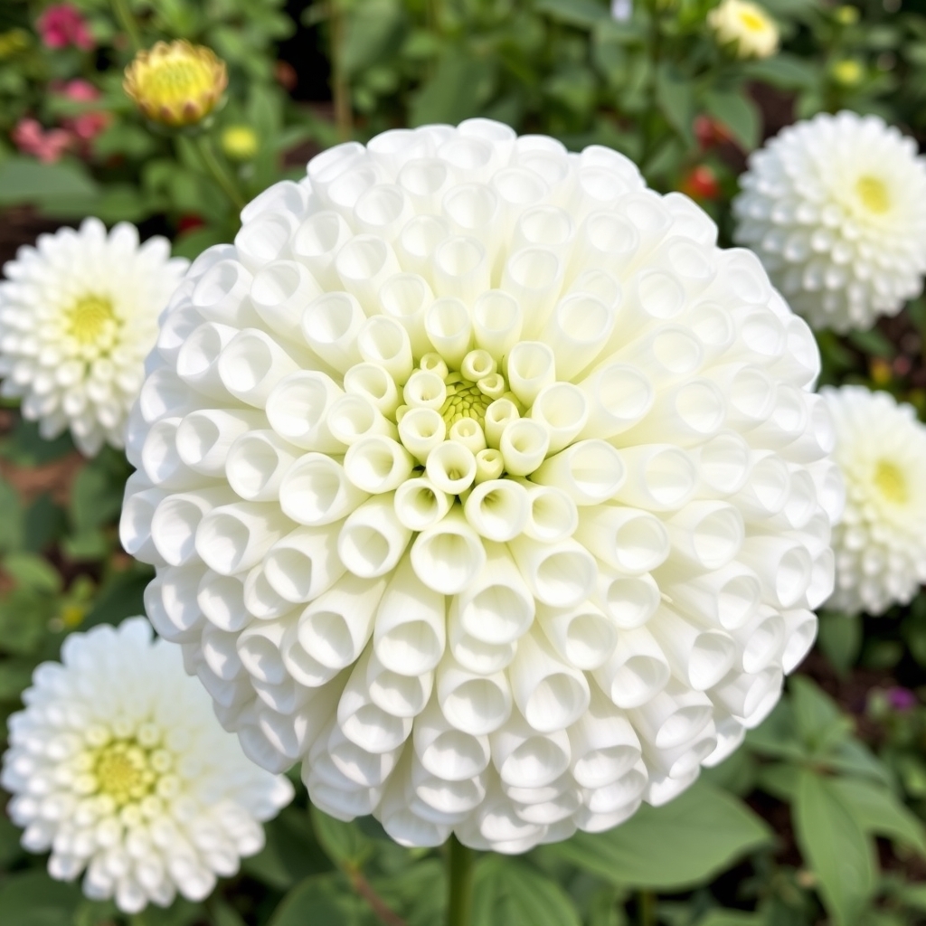 Dahlia ‘Boom Boom White’