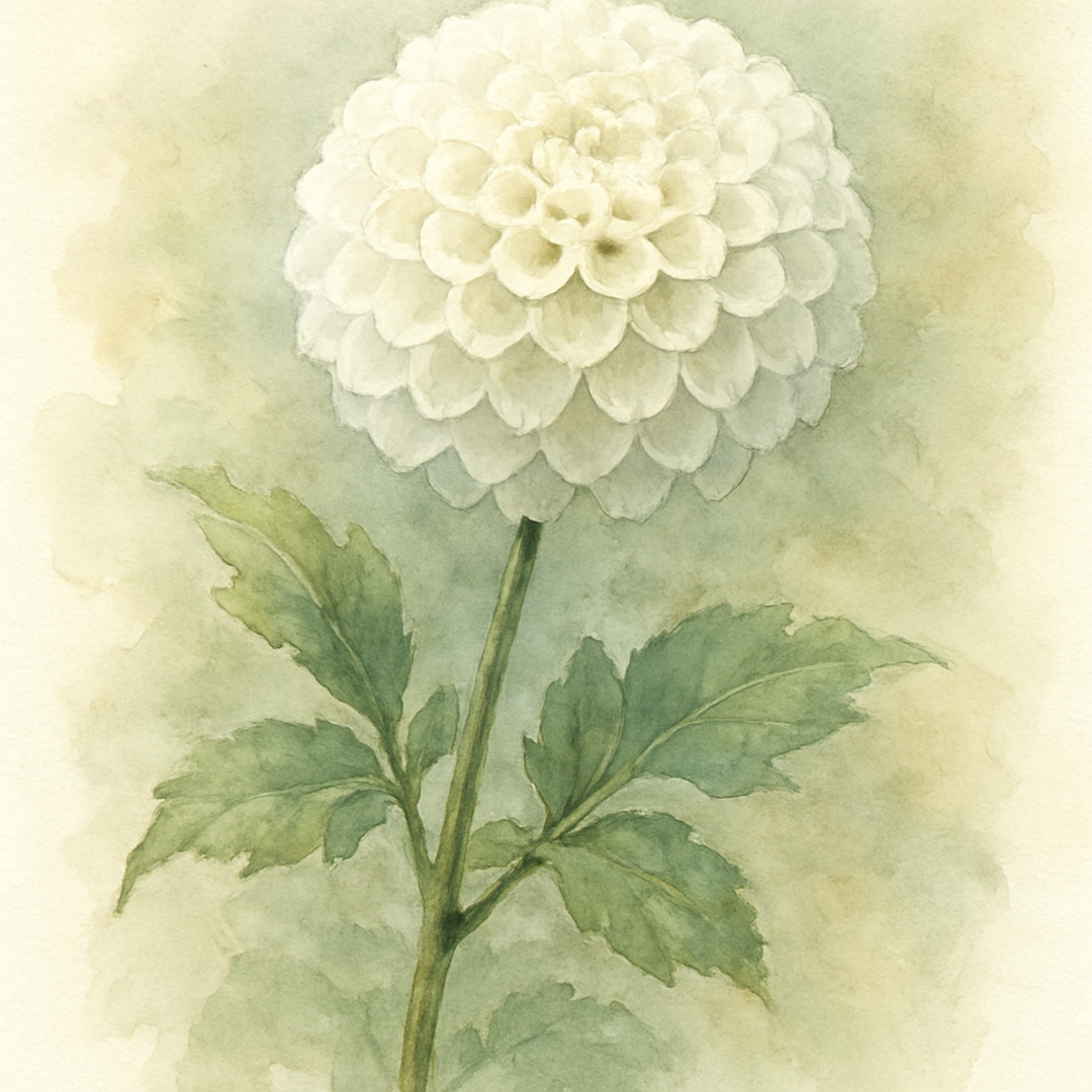 Dahlia ‘Boom Boom White’
