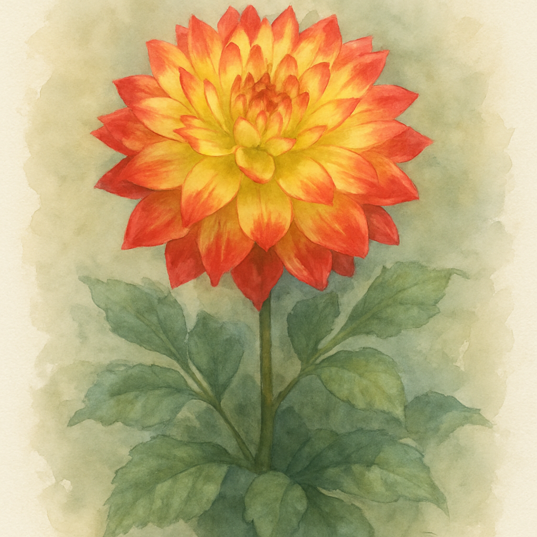 Dahlia 'Fire and Ice Lemon'