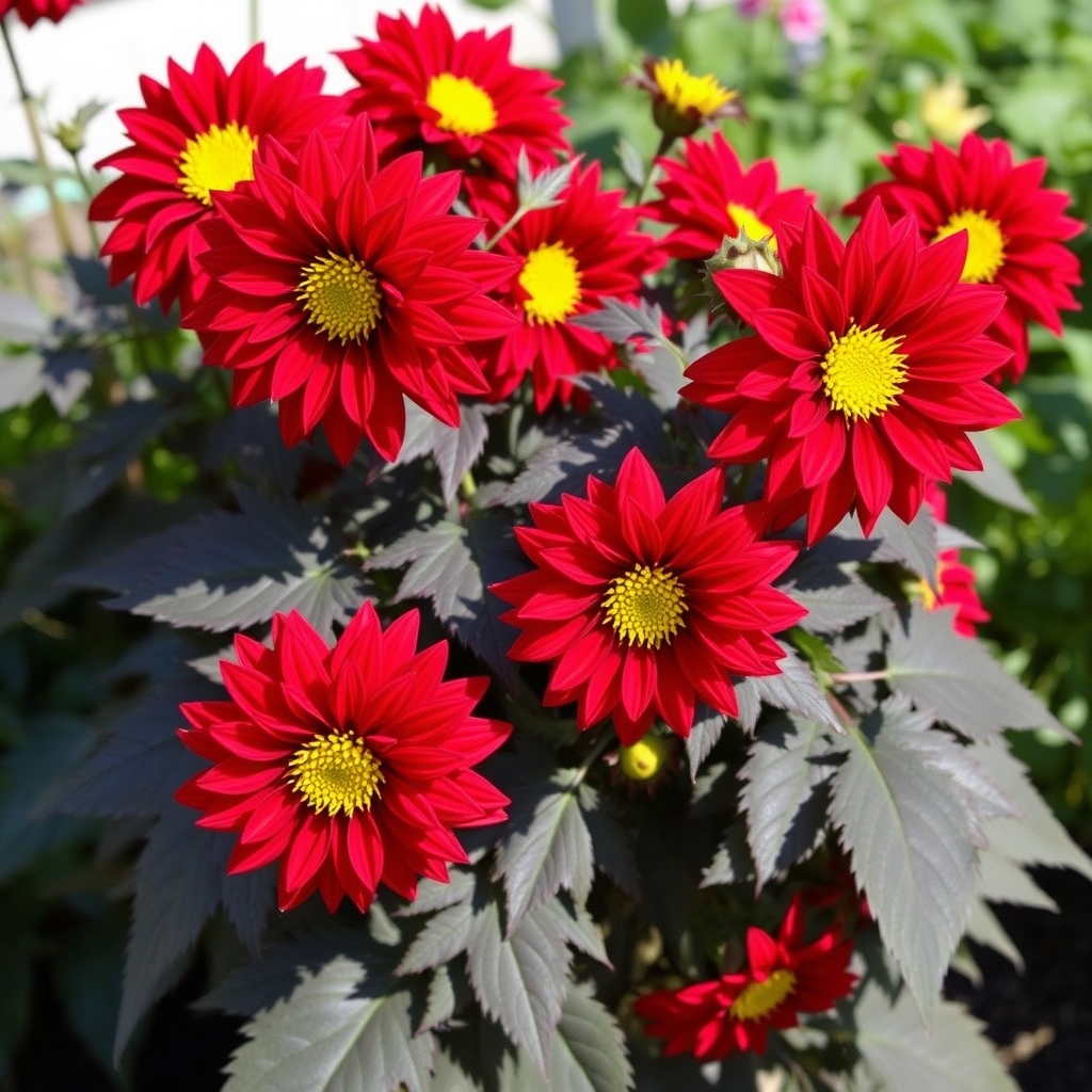 Dahlia Happy Days Scarlet Red Basket Plants