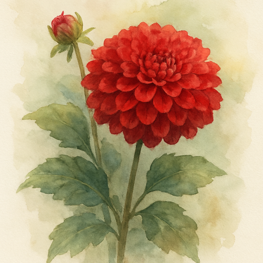 Dahlia 'Happy Days Scarlet Red'