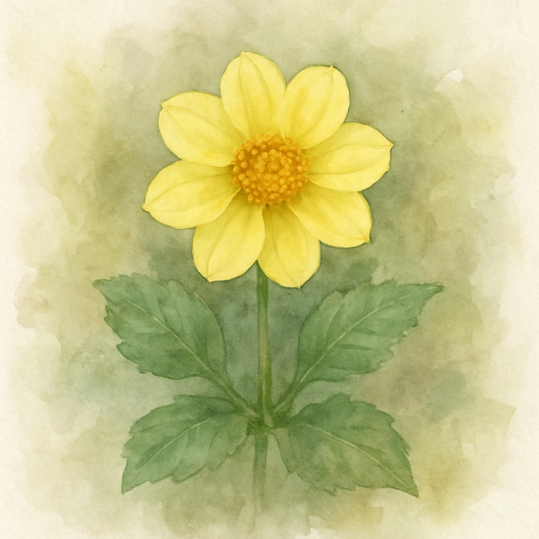 Dahlia Mignon ‘Yellow Sneezy’