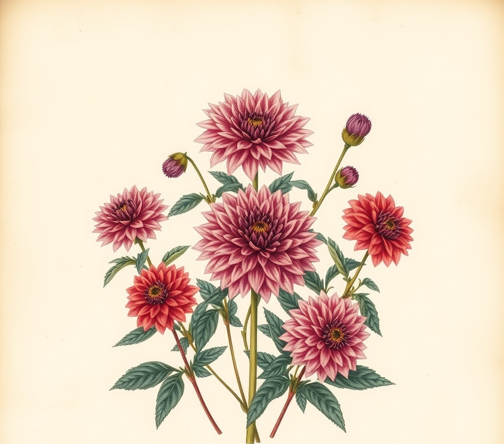 Dahlia Red Skin Dwarf Mix