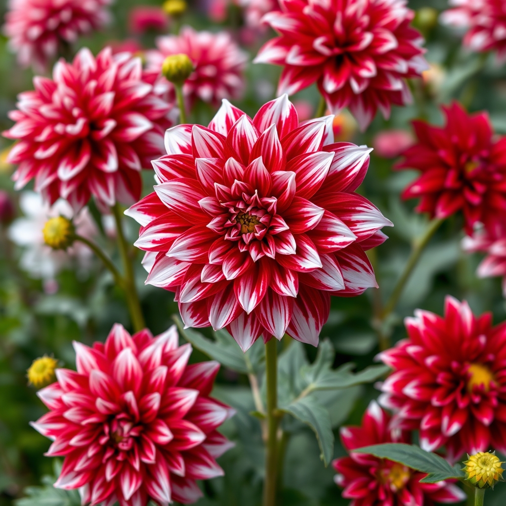 Dahlia Red/White Fubuki Tubers