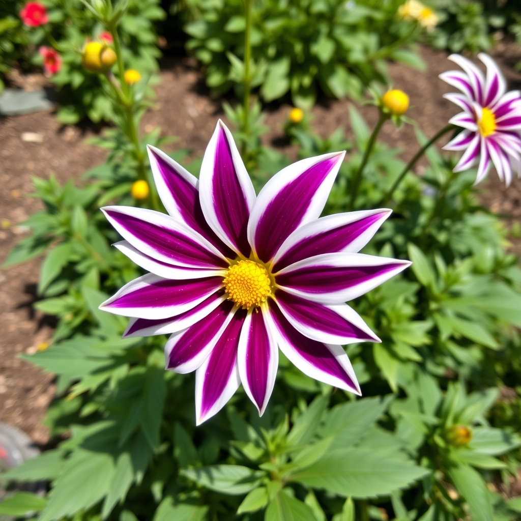 Dahlia Summer Bees Purple Bicolour – Pollinator Friendly Patio Dahlia